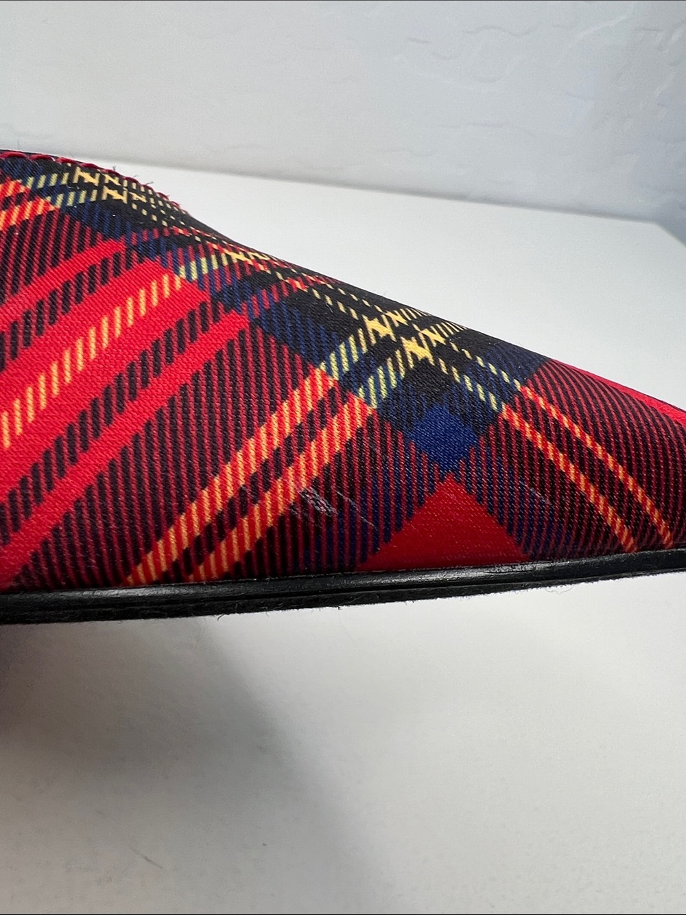 Torrid X Betsey Johnson Alley red plaid black cylinder sparkle heel 10W - Picture 8 of 13